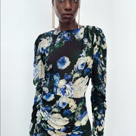 ZARA BLOGGER FAVORITE FLORAL PRINT DRESS - Picture 9 of 14